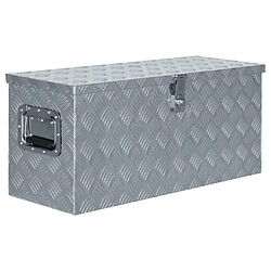 Vente-Unique Boîte en aluminium argenté outils coffre de rangement caisse à outils 80 x 30 x 35 cm argenté 02_0003208 