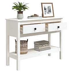 Maison Chic Table console | Meuble d'entrée | Table d'appoint Blanc 100x35x75 cm Bois massif de pin -GKD27212 pas cher