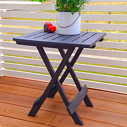 TABLE DE BALCON TABLE DE PICNIC TABLE D'EXTERIEUR TABLE DE JARDIN TABLE PLIANTE ADIGE GRIS ANTHRACITE 44X44XH50CM+Sunnydays