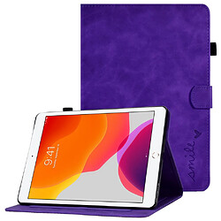 Etui en PU avec support, porte-cartes et porte-stylo pour votre iPad 10.2 (2019)/(2020)/Air 10.5 pouces (2019) - violet