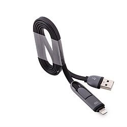 Acheter Wewoo Câble 1m 2 en 1 Lightning 8 broches & micro USB vers de données / chargeur USB, pour iPhone, iPad, Samsung, HTC, LG, Sony, Huawei, Lenovo, Xiaomi & autres smartphones noir