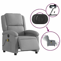 Maison Chic Fauteuil Relax pour salon, Fauteuil de massage inclinable électrique gris clair tissu -GKD22405 pas cher