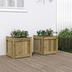 Maison Chic Lot de 2 Jardinières,Bac à fleurs - pot de fleur bois de pin imprégné -GKD35704