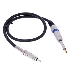 rca mâle à 6.35mm fiche mâle mono audio aux connecteur câble cordon 0.5m