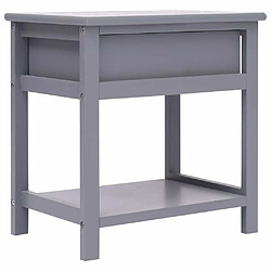 Acheter Maison Chic Table de chevet Table de Nuit Meuble de Rangement Gris 40x29x42 cm Bois de Paulownia