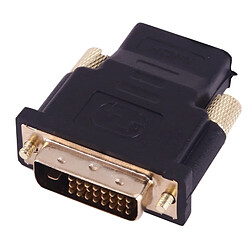 Wewoo Adaptateur noir HDMI 19Pin femelle à DVI 24 + 1 broche mâle plaqué or