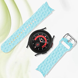 Avis Avizar Bracelet pour Galaxy Watch 5 / 5 Pro / 4 Silicone Texturé Losange Bleu Clair