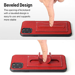 Wewoo Coque Souple Fierre Shann Etui de protection en cuir avec support et fente pour carte iPhone 11 Pro rouge pas cher