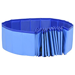 Acheter vidaXL Piscine pliable pour chiens Bleu 300x40 cm PVC