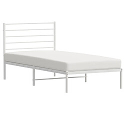 Acheter vidaXL Cadre de lit métal sans matelas avec tête de lit blanc 90x190cm