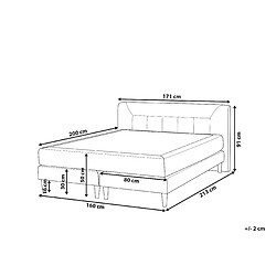 Avis Beliani Lit boxspring en velours gris 160 x 200 cm MARQUISE