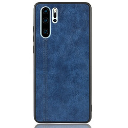 Wewoo Coque Pour Huawei P30 Pro Antichoc Couture Vache Motif Peau PC + PU + TPU Case Bleu