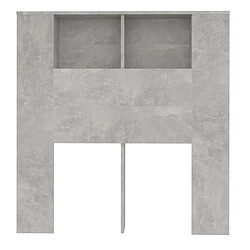 Avis vidaXL Armoire de tête de lit Gris béton 100x18,5x104,5 cm