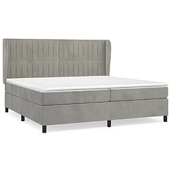 Maison Chic Lit Adulte - Lit simple Lit à sommier tapissier et matelas moelleux - Meuble de Chambre - Gris clair 200x200cm Velours -MN76193