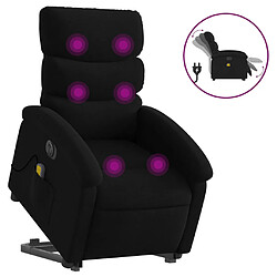 vidaXL Fauteuil inclinable de massage électrique Noir Tissu