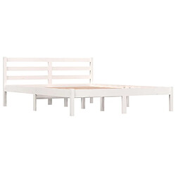 Avis Maison Chic Lit adulte - Lit simple Cadre de lit,Structure du lit Contemporain Bois massif de pin 140x190 cm Blanc -MN82780