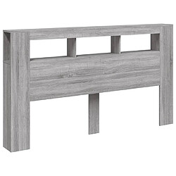 Avis Maison Chic Tête de lit scandinave à LED,meuble de chambre sonoma gris 180x18,5x103,5 cm bois ingénierie -MN89563