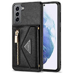 Coque en TPU + PU N.BEKUS avec béquille, porte-carte et dragonne noir pour votre Samsung Galaxy S22 Plus 5G