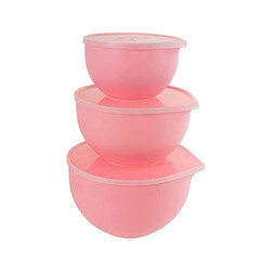 Lily Cook Set de 3 bols patissier avec couvecle rose.