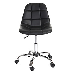 Decoshop26 Chaise de bureau pivotante tabouret sur roulettes en synthétique noir 04_0002031 pas cher