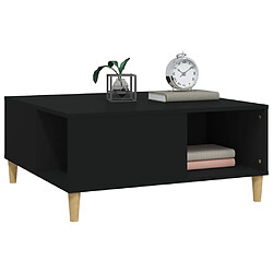 Avis vidaXL Table basse noir 80x80x36,5 cm bois d'ingénierie