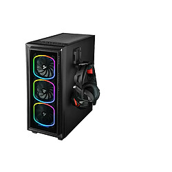 ENERMAX StarryFort Gaming Edition, boitier + Support de Casque EHB001, Format ATX, RGB adressable, fenêtre latérale en Verre trempé, 4 Ventilateurs SquA RGB Inclus, livré sans Alimentation