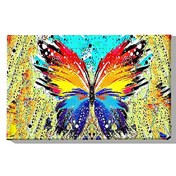 EPIKASA Impression sur Toile Papillon, Multicouleur, Polyester, 70x3x45 cm