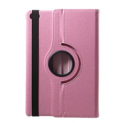 Etui en PU litchi support rotatif 360 degrés rose pour Huawei MediaPad M5 lite 10