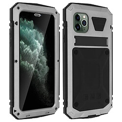 Avizar Coque iPhone 11 Pro Aluminium Silicone Support Vidéo Tank Series Argent