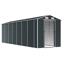 Helloshop26 Abri de jardin cabane cabanon maison de stockage remise extérieur hangar outils robuste 191 x 640 x 198 cm acier galvanisé anthracite 02_0022189