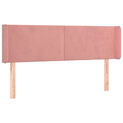 vidaXL Tête de lit avec oreilles Rose 147x16x78/88 cm Velours