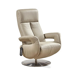 Acheter BOIS & CHIFFONS Fauteuil relax électrique cuir Grecia Gris clair