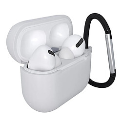 Coque en silicone avec mousqueton blanc pour votre Apple AirPods Pro 4