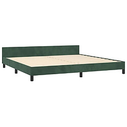 Maison Chic Lit adulte - Cadre Structure de lit avec tête de lit Contemporain Vert foncé 200x200 cm Velours -MN65840 pas cher