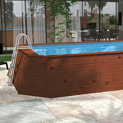 K20 Piscine en Bois Hors-sol K2O 345x255x107 cm Épurateur à Sable de 3 028 L/H avec Échelle