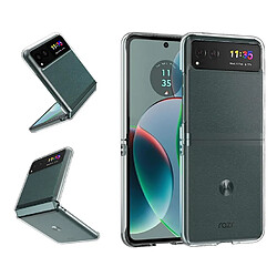 Htdmobiles Coque pour Motorola Razr 40 5G 5G - housse etui rigide avant et arriere - TRANSPARENT