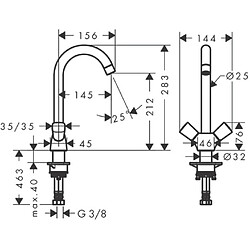 Mélangeur cuisine HANSGROHE Logis M31 , 1 jet chromé - 71280000