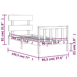 vidaXL Cadre de lit sans matelas bois de pin massif pas cher