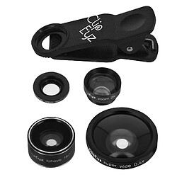 Clip Eyz Kit Objectifs Smartphone HD 4 en 1 Grand Angle / Fisheye / Macro / Zoom Clipeyz