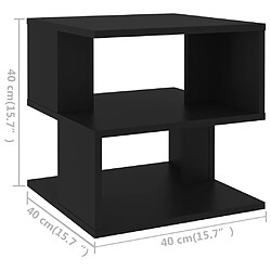 vidaXL Table d'appoint Noir 40x40x40 cm Aggloméré pas cher