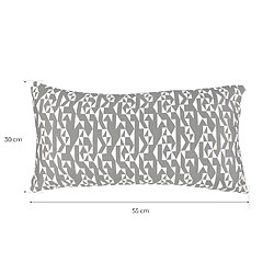 Acheter Coussin avec Rembourrage Design Géométrique Breda Kuatéh Gris et Écru 55x30 cm