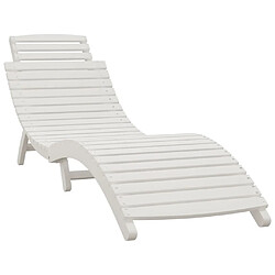 Maison Chic Chaise longue - Transat - Bain de Soleil blanc 184x55x64 cm bois massif d'acacia