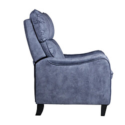 Acheter Pegane Fauteuil relax manuel en microfibre couleur Bleu - Longueur 76 x Profondeur 90 x Hauteur 108 cm