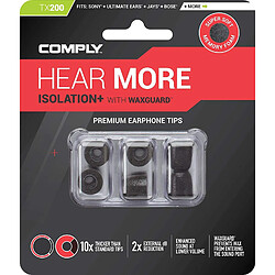 Comply TX-200 Embouts de remplacement en mousse - Medium (3 Paires) Noir Isolation PLUS