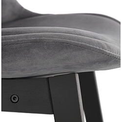 Acheter Alterego Tabouret de bar 'MORISS' en velours gris et pieds en bois noir