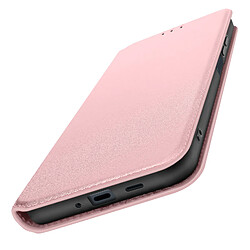 Avizar Étui pour Samsung Galaxy A16 Clapet Porte-cartes et Support Vidéo Rose Champagne