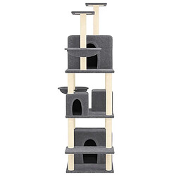 Avis Arbre à chat avec griffoirs,niche pour chat en sisal Gris foncé 180 cm -MN30179