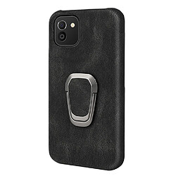 Coque en TPU + PU anti-rayures, antichoc avec béquille à anneau rotatif noir pour votre Samsung Galaxy A03 (EU Version)