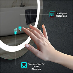 Universal Miroir LED à écran tactile anti-brouillard pour salle de bains d'hôtel de 60cm |