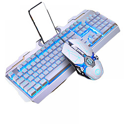 General Ensemble clavier et souris de jeu, clavier d'ordinateur rétroéclairé RVB et souris de jeu, ensemble de clavier de jeu filaire pour les joueurs PC Windows, support pour tablette/téléphone(Blu Ray)